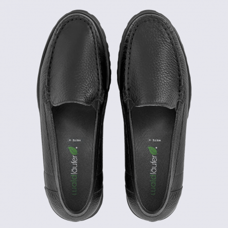Mocassins Waldläufer, Mocassins confort et chic femme en cuir noir