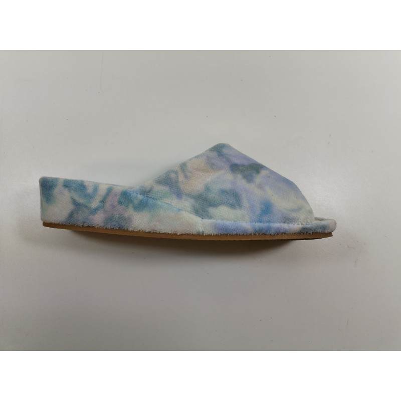 Marseille mule éponge bleu