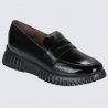 Mocassins Wonders, Mocassins plateforme femme en cuir verni noir