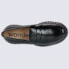 Mocassins Wonders, Mocassins plateforme femme en cuir verni noir