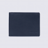 Portefeuille Hexagona, Portefeuille deux volets homme en cuir de vachette grainé marine