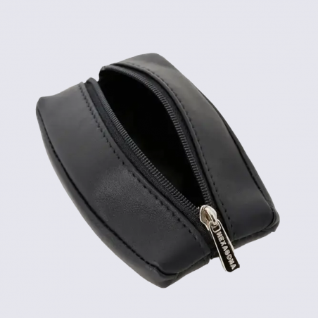 Porte-monnaie Soft Hexagona, Porte-monnaie compact élégant homme en cuir noir