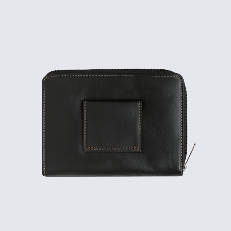 Sacoche ceinture Hexagona, Sacoche compacte homme en cuir noir