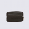 Porte-monnaie Hexagona, Porte-monnaie compact homme en cuir marron