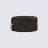 Porte-monnaie Hexagona, Porte-monnaie compact homme en cuir marron