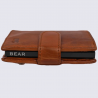 Portefeuille Bear, Portefeuille chic compact femme en cuir cognac