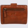 Portefeuille Bear, Portefeuille chic compact femme en cuir cognac