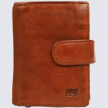 Portefeuille Bear, Portefeuille chic compact femme en cuir cognac