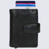 Portefeuille Bear, Portefeuille chic compact femme en cuir noir