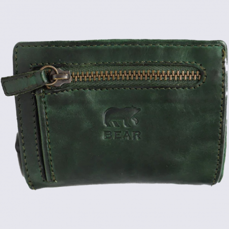 Portefeuille Bear, Portefeuille chic compact femme en cuir vert
