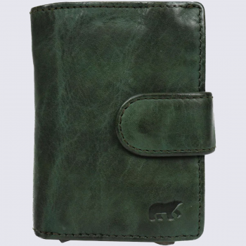 Portefeuille Bear, Portefeuille chic compact femme en cuir vert