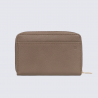 Porte-cartes zippé Hexagona, Porte-cartes compact femme en cuir écorce