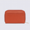 Porte-cartes zippé Hexagona, Porte-cartes confort et compact femme en cuir orange