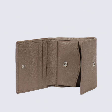 Portefeuille Hexagona, Portefeuille compact confort femme en cuir ecorce