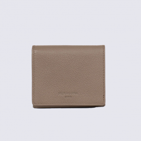 Portefeuille Hexagona, Portefeuille compact confort femme en cuir ecorce