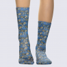 Chaussettes Wigglesteps, Chaussettes motif nœuds mixte en coton bio bleu