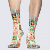 Chaussettes Wigglesteps, Chaussettes motif food street mixte en coton bio multicolore