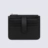 Portefeuille Hexagona, Portefeuille ligne Confort femme en cuir de vachette grainé noir