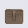 Porte-cartes Hexagona, Porte-cartes compact femme en cuir de vachette grainé écorce