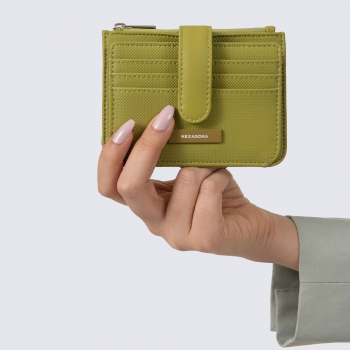 Porte-cartes HEXAGONA, Porte-cartes compact et fonctionnel femme en synthétique vert anis