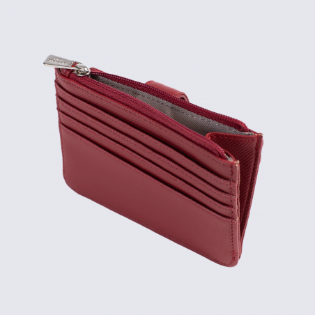 Porte-cartes HEXAGONA, Porte-cartes compact et raffiné femme en synthétique rouge foncé