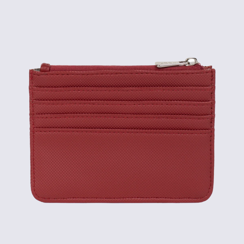 Porte-cartes HEXAGONA, Porte-cartes compact et raffiné femme en synthétique rouge foncé