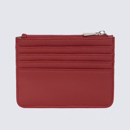 Porte-cartes HEXAGONA, Porte-cartes compact et raffiné femme en synthétique rouge foncé