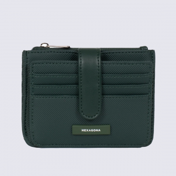 Porte-cartes HEXAGONA, Porte-cartes compact et raffiné femme en synthétique sapin