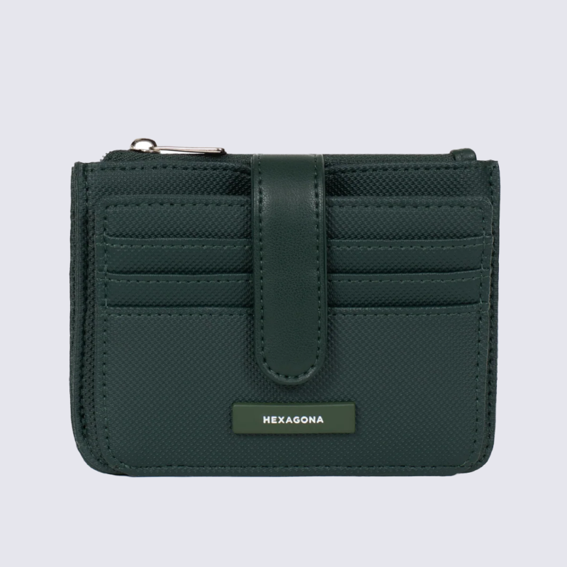 Porte-cartes HEXAGONA, Porte-cartes compact et raffiné femme en synthétique sapin