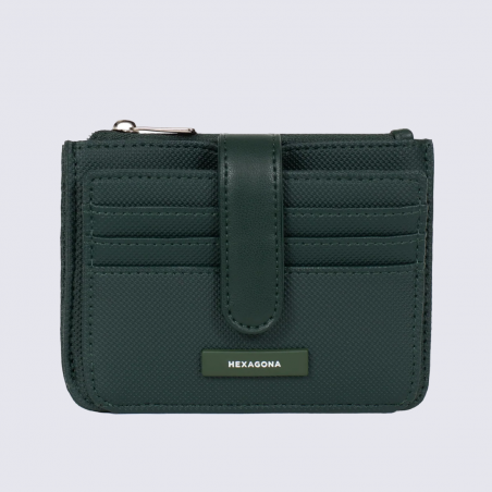 Porte-cartes HEXAGONA, Porte-cartes compact et raffiné femme en synthétique sapin