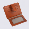 Porte-cartes HEXAGONA, Porte-cartes compact et raffiné femme en cuir cognac