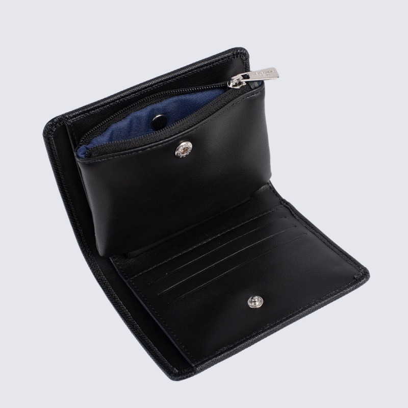Portefeuille Hexagona, Portefeuille compact sécurisé mixte en synthétique noir