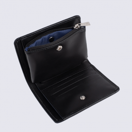 Portefeuille Hexagona, Portefeuille compact sécurisé mixte en synthétique noir