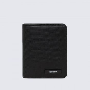 Portefeuille Hexagona, Portefeuille compact sécurisé mixte en synthétique noir