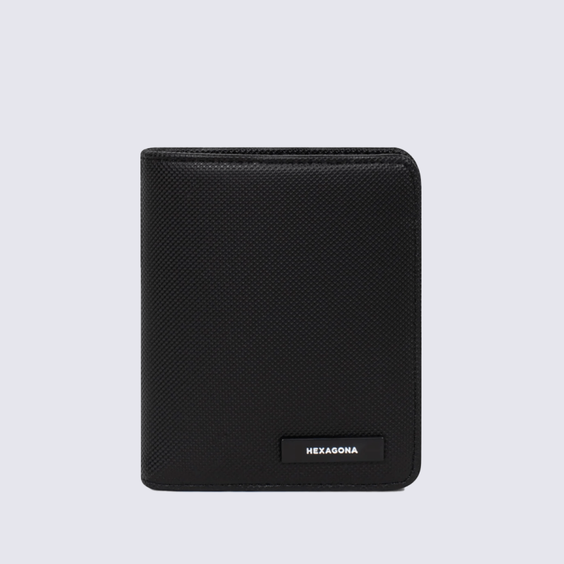 Portefeuille Hexagona, Portefeuille compact sécurisé mixte en synthétique noir