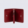 Portefeuille Hexagona, Portefeuille compact sécurisé mixte en synthétique rouge foncé