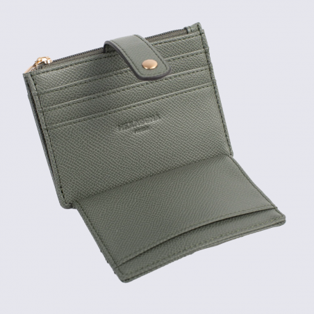 Porte-cartes Hexagona, Porte-cartes compact élégant mixte en synthétique kaki