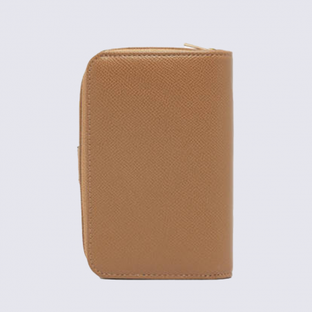 Portefeuille Hexagona, Portefeuille compact élégant femme en synthétique écorce/taupe