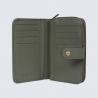 Portefeuille Hexagona, Portefeuille compact élégant femme en synthétique kaki