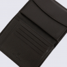 Portefeuille Hexagona, Portefeuille compact homme en cuir de vachette grainé marron