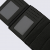 Portefeuille Hexagona, Portefeuille compact mixte en cuir de vachette grainé noir