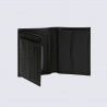Portefeuille Hexagona, Portefeuille compact mixte en cuir de vachette grainé noir