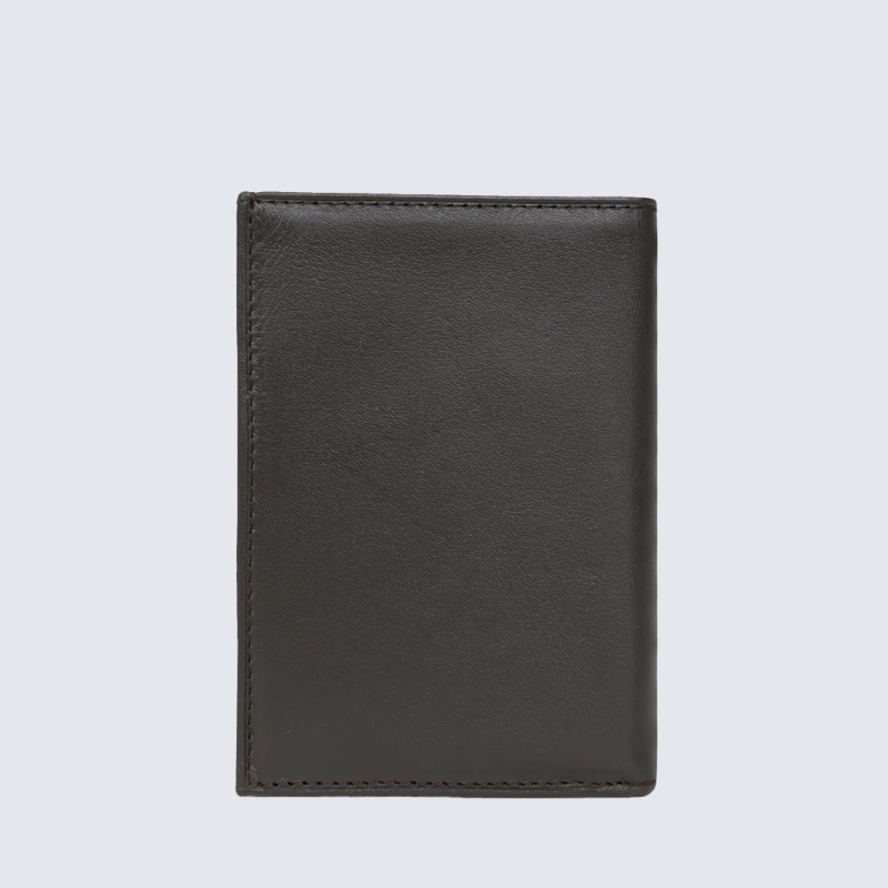 Portefeuille Soft Hexagona, Portefeuille compact Homme en cuir marron