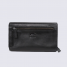 Portefeuille Bear Design, Portefeuille grand format femme en cuir noir