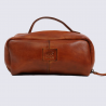 Trousse de toilette Bear, Trousse de toilette compacte unisexe en cuir cognac