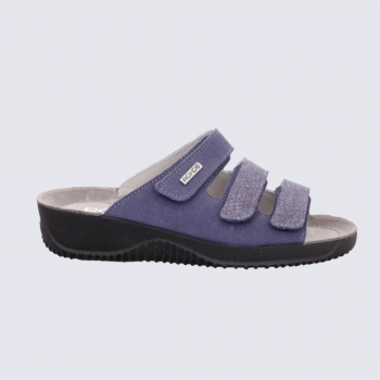 Mules Rohde, mules à bride velcro femme bleu océan