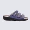 Mules Rohde, mules à bride velcro femme bleu océan