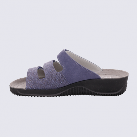 Mules Rohde, mules à bride velcro femme bleu océan