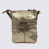 Sac bear, sac compact femme en cuir métallisé champagne