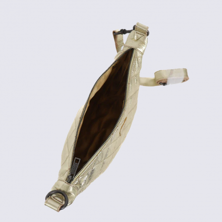 Sac bandoulière bear, sac bandoulière femme en cuir matelassé champagne